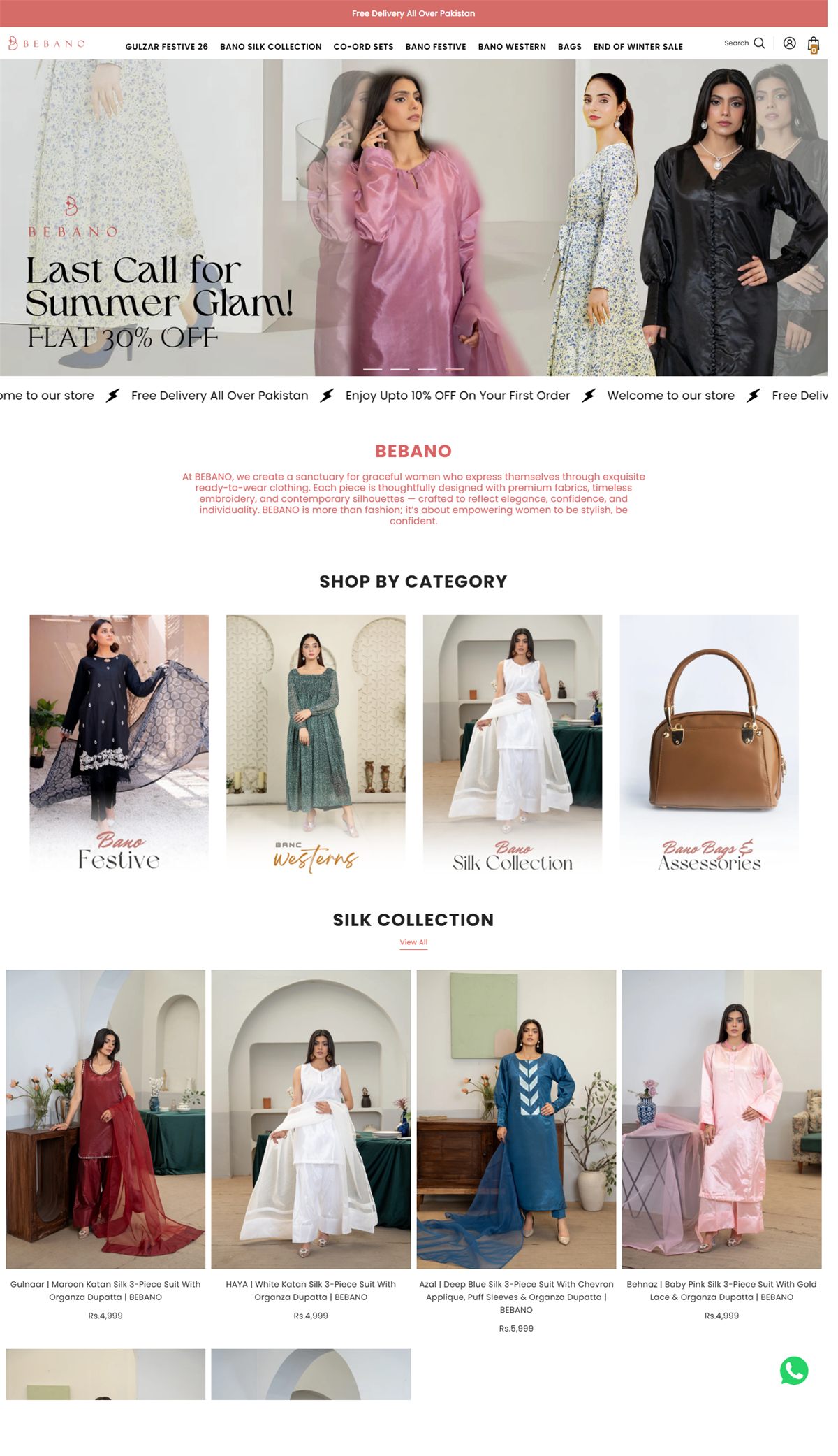 Shopify website case study for BEBANO Shopify Fashion Storefront for Women’s Eastern and Western Wear