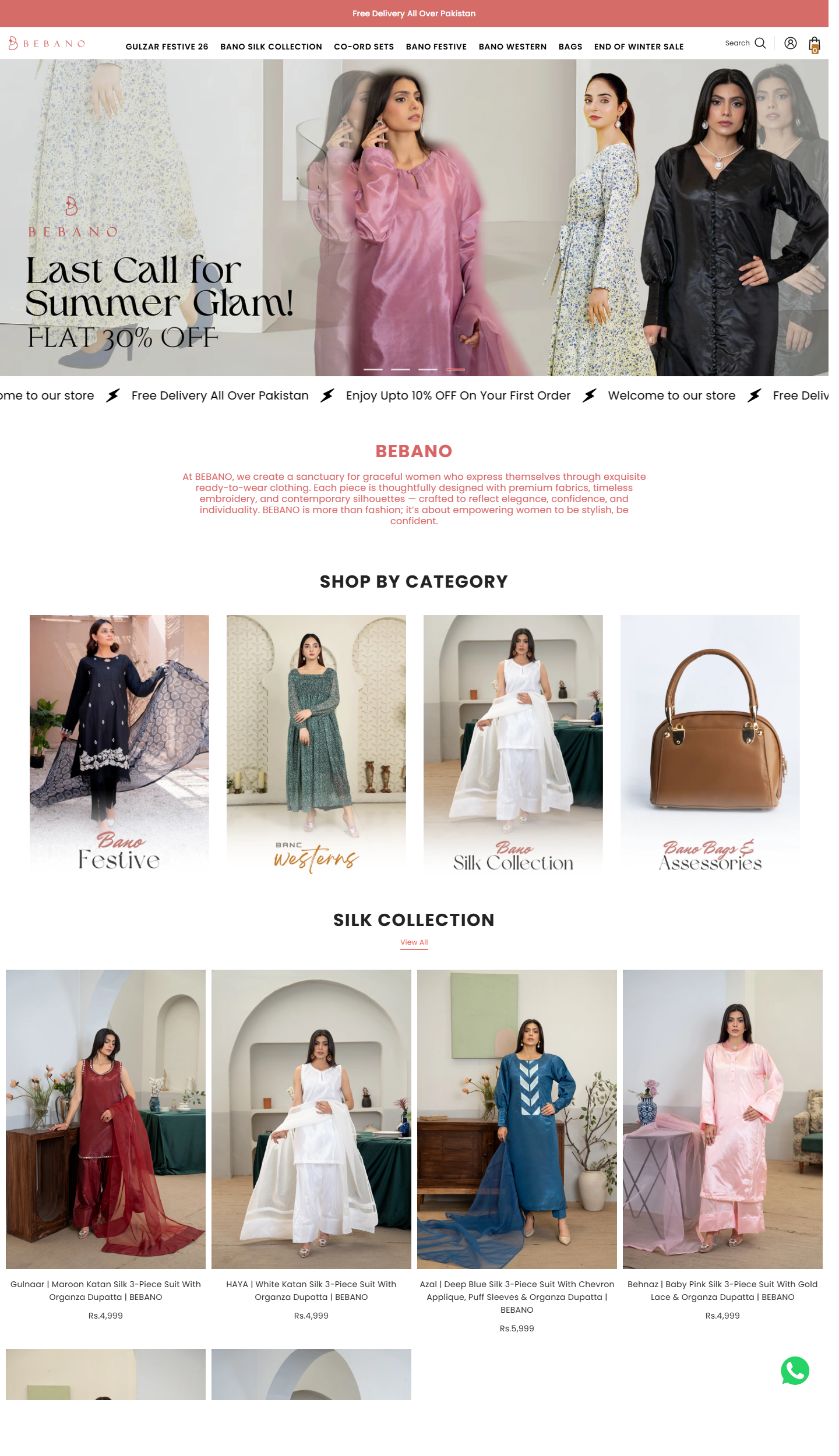 Shopify website case study for BEBANO Shopify Fashion Storefront for Women’s Eastern and Western Wear